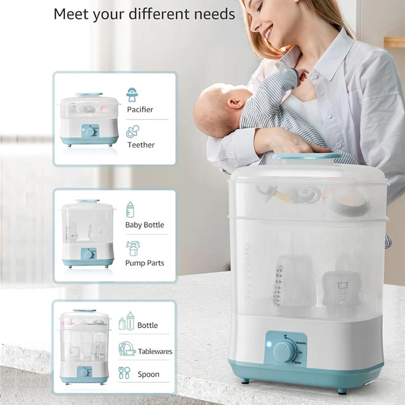 Large Capacity Electric Baby Bottle Sterilizer Dryer High Temp Steam Heater Safe Baby Feeding Essential