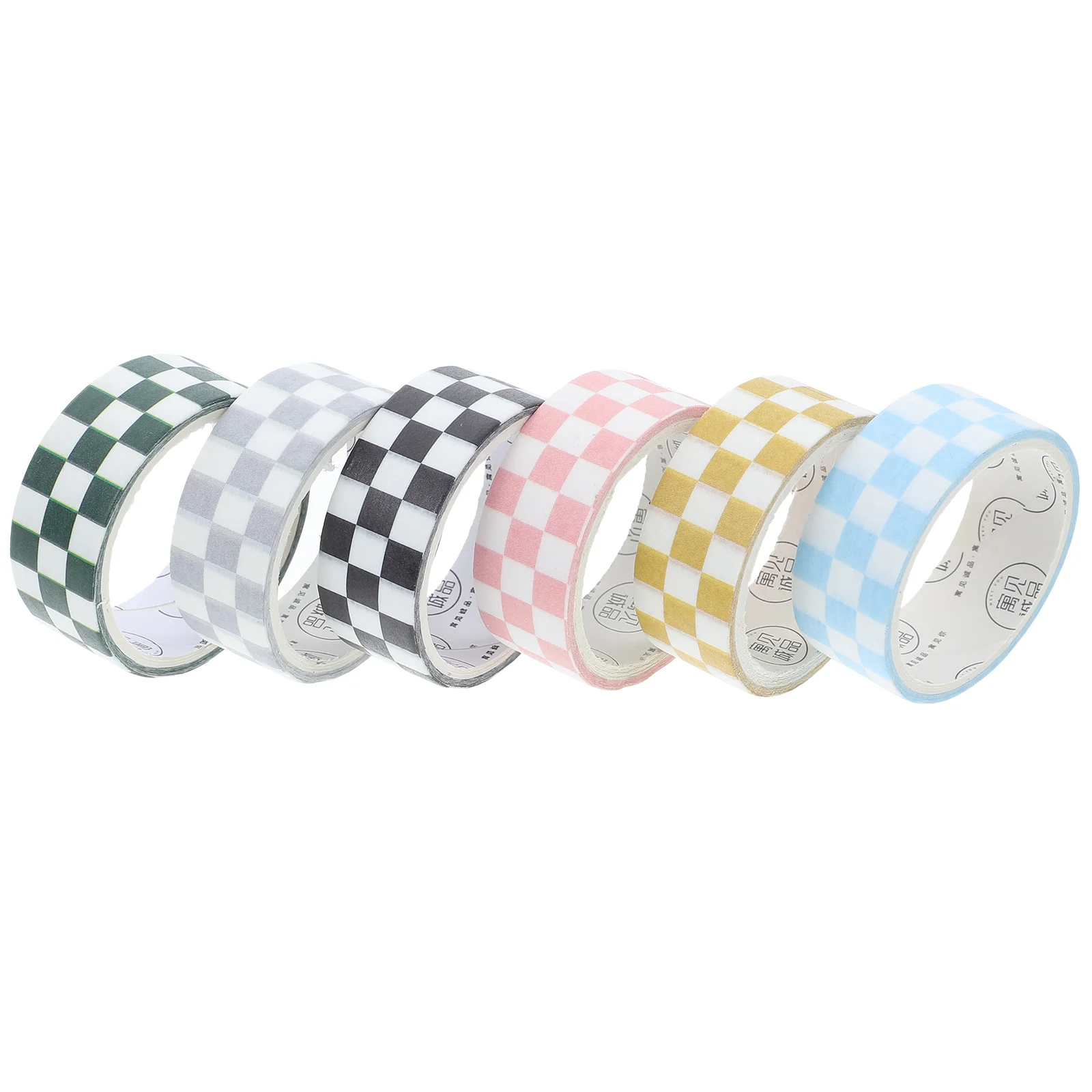 

6 Rolls Scrapbooking Supplies Multifunction Journal Tape Crafts Japanese Paper Checkered Bulletin Board Border