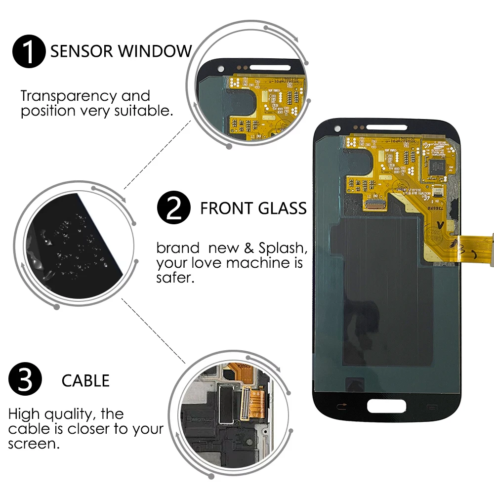 New For SAMSUNG S4 Mini Display For Samsung  S4 mini I9190 Display GT i9192 i9195 LCD Digitizer Touch Screen with Frame image 2
