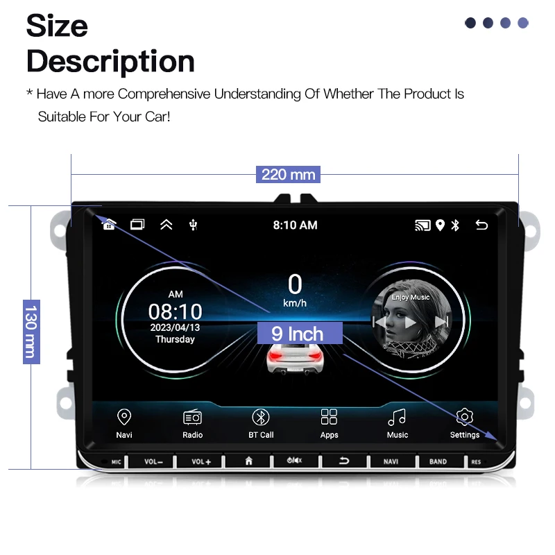 Carplay 2Din Android 11 Car Radio Multimedia Player Navigation GPS For VW Volkswagen Seat Skoda Fabia Combi Octavia WiFi Autorad