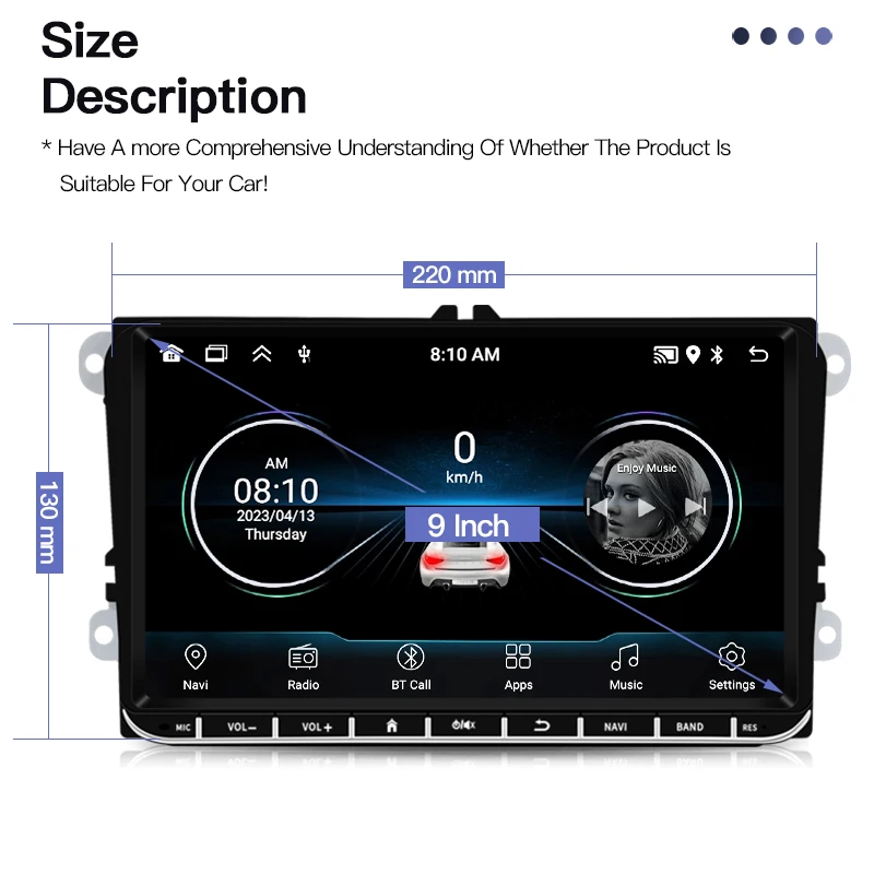 For VW Seat Skoda Roomster/Superb/Yeti 2 Din Android 11 Car Stereo Radio Multimedia Video Player Navigation GPS Carplay Wifi BT