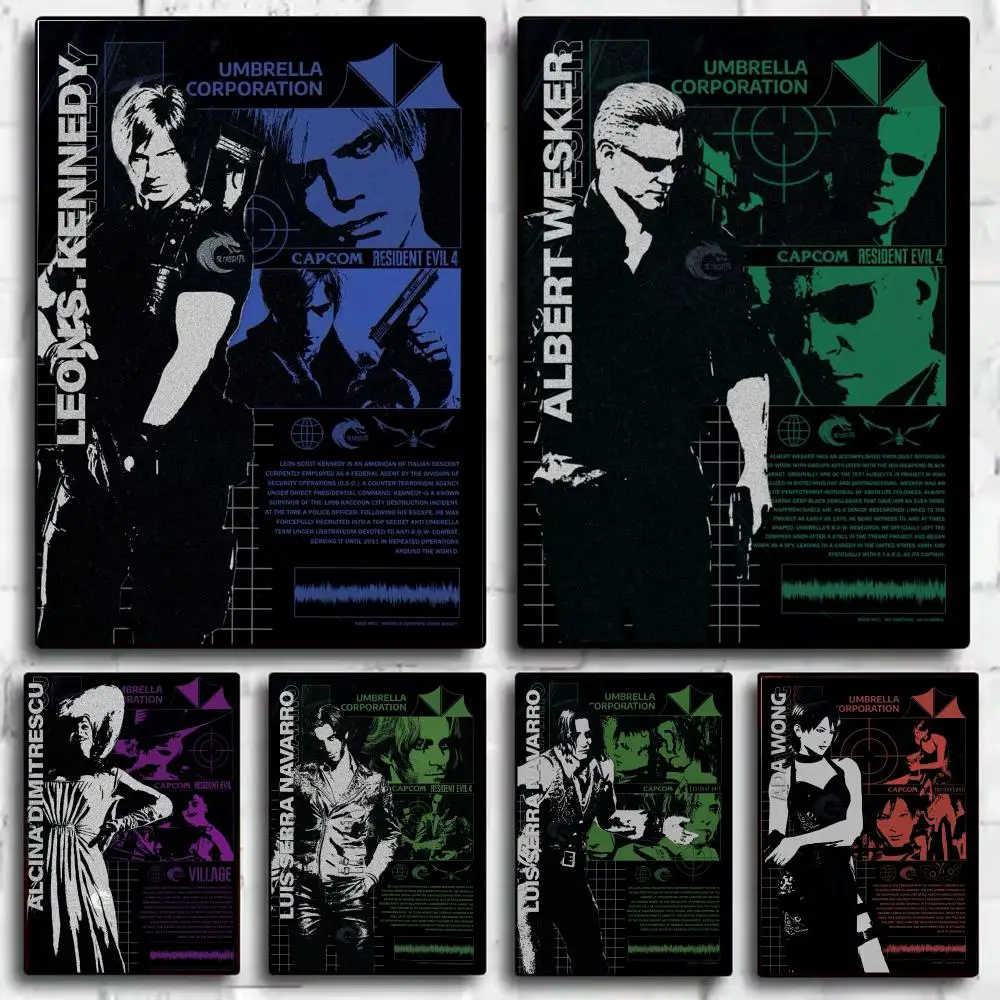 Famous Gane R-Resident Evil Poster Modern  Wall Art Aesthetic Minimalist Bedroom Decor Cafe Home Gift
