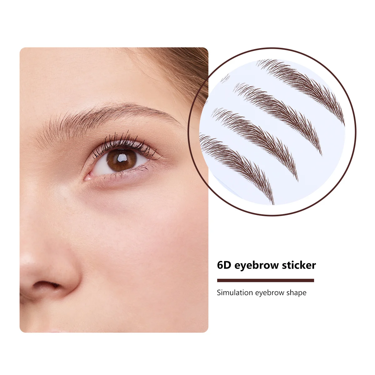 

4Pcs Eyebrow Transfer Stickers Reusable 6D Hair-Like Design False Eyebrows for Women Universal Fit Straight Styles