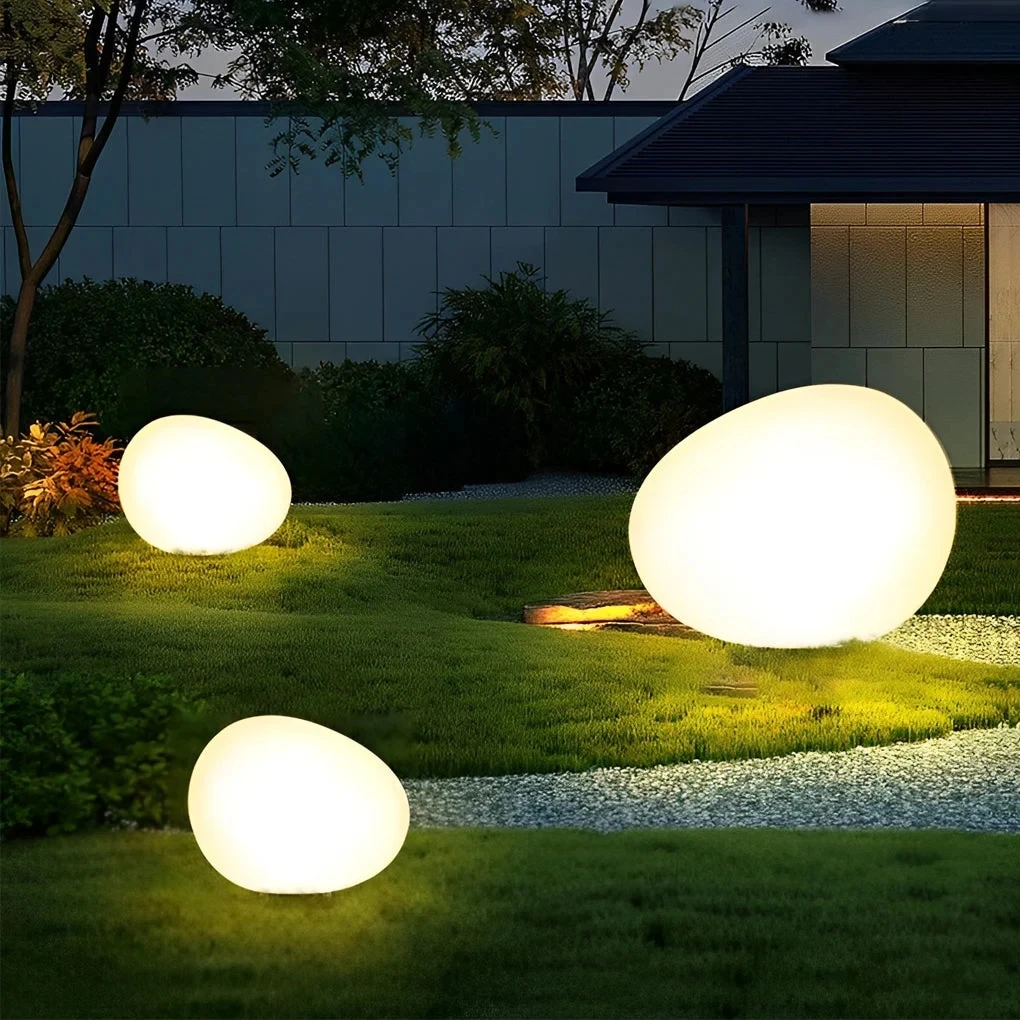 

Cobblestone Shaped LED 3 Step Dimming Modern Outdoor Lights Lawn Lamp