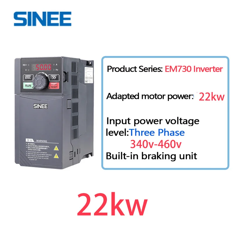 

340V-460V Sinee em730 VfD inverter 380V 22kW variable frequency drives three-phase motor speed control