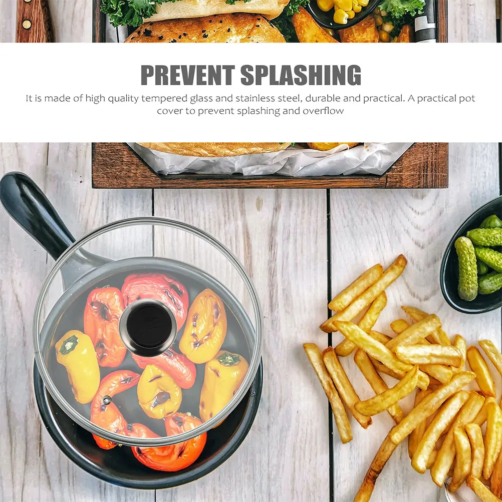 

1 шт., прозрачная крышка для кастрюли из закаленного стекла, круглая крышка, термостойкая кухонная принадлежность, универсальная крышка для приготовления пищи, крышка кастрюли с защитой от брызг