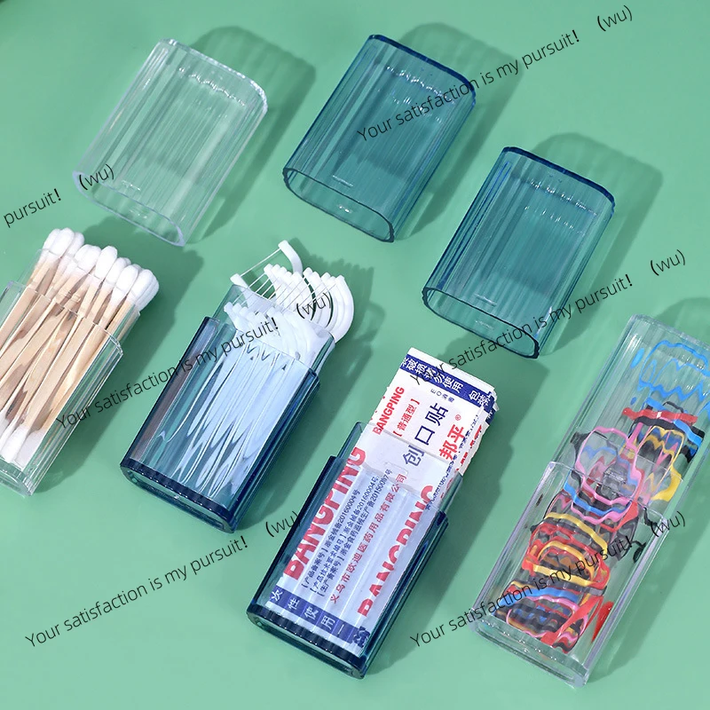 cotton swab storage box, portable travel toothpick, Band-Aid box, small items, transparent storage box.