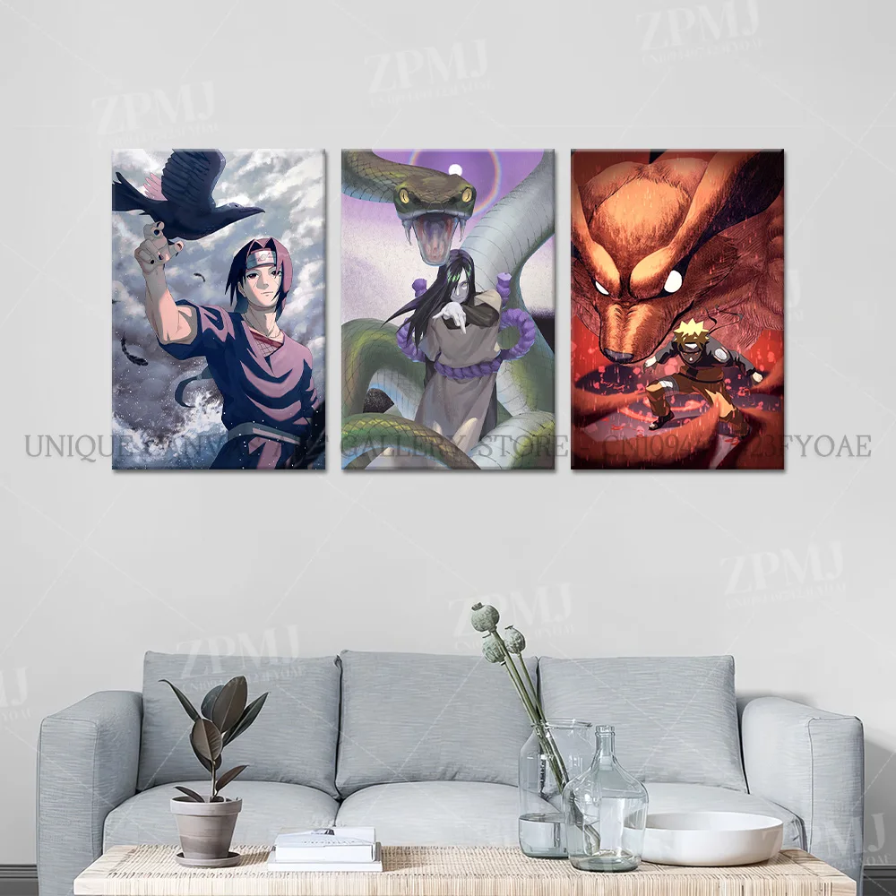 Japanische Anime Naruto Bilder Uchiha Madara Figuren Leinwand Malerei Wand Kunst Poster Drucken Wohnzimmer Home Decor Kein Rahmen – Detail 2