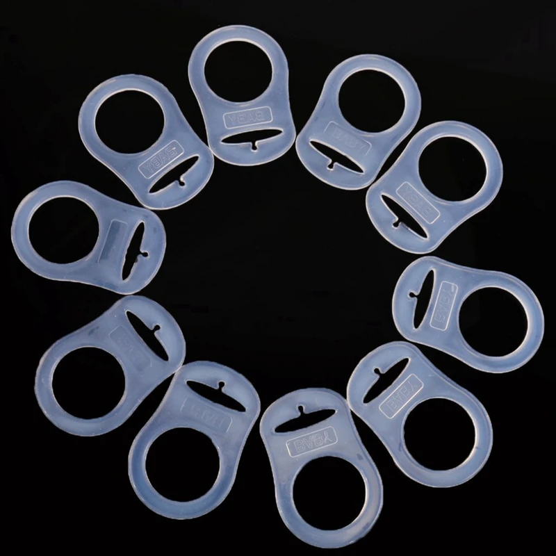 30 Stuks Knop Siliconen Ring Mam Fopspeen Houder Mannequin Clip Adapter Transparant