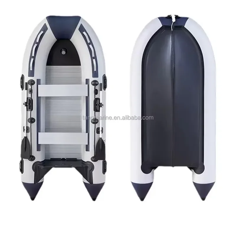 PVC Inflatable Boat Aluminum Floor Anti Collision Bow Dinghy Multi Air Chamber Safety Life Raft Durable Fishing Tender For