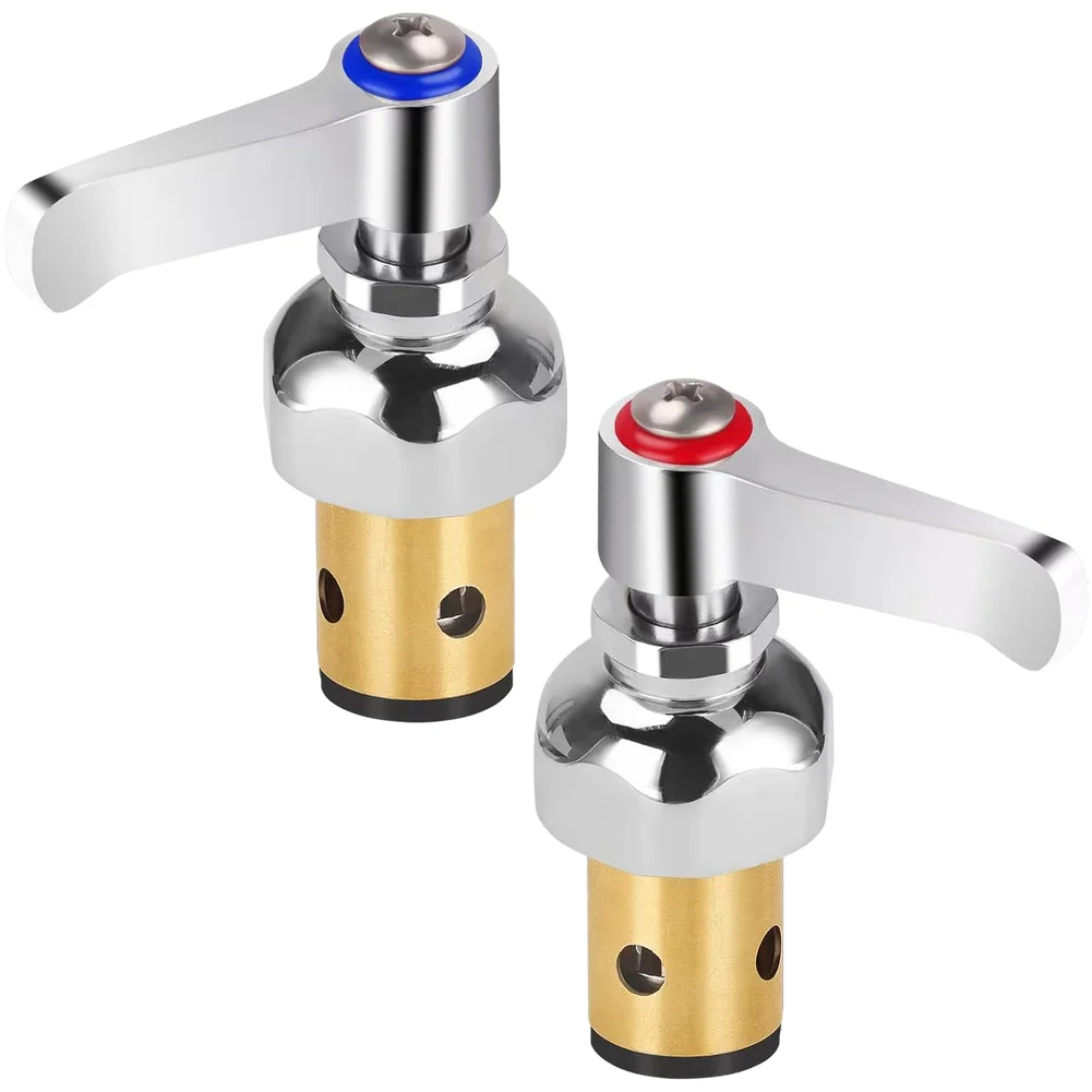 For stem Mount Faucet Valve Cartridge Compatible with Commercial Kitchen Faucets Requiring Red Blue Handle Setup