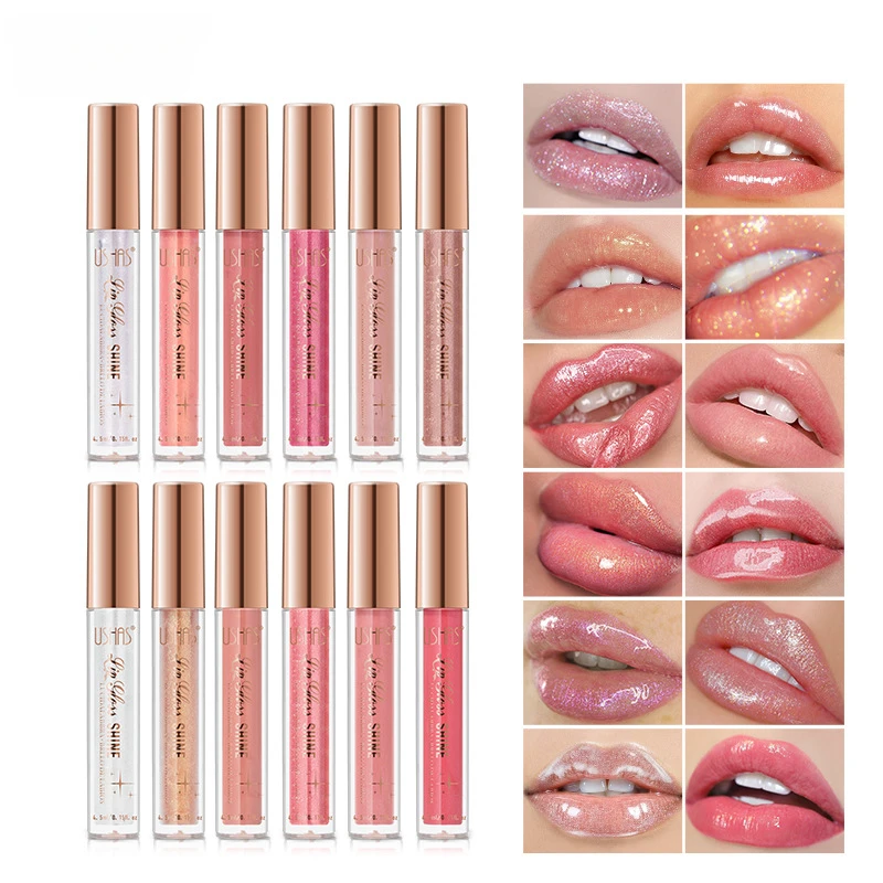 12 Kleuren Spiegel Parel Lipgloss Waterdichte Langdurige Hydraterende Lippenstift Glans Glitter Lipgloss Vrouwen Make-Up Cosmetica