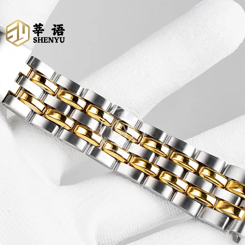 Shenyu Curved End Stainless Steel Watch Band For Titoni Cosmo Series 777 787 Replacement strap Bracelet Accessories 19mm 20mm