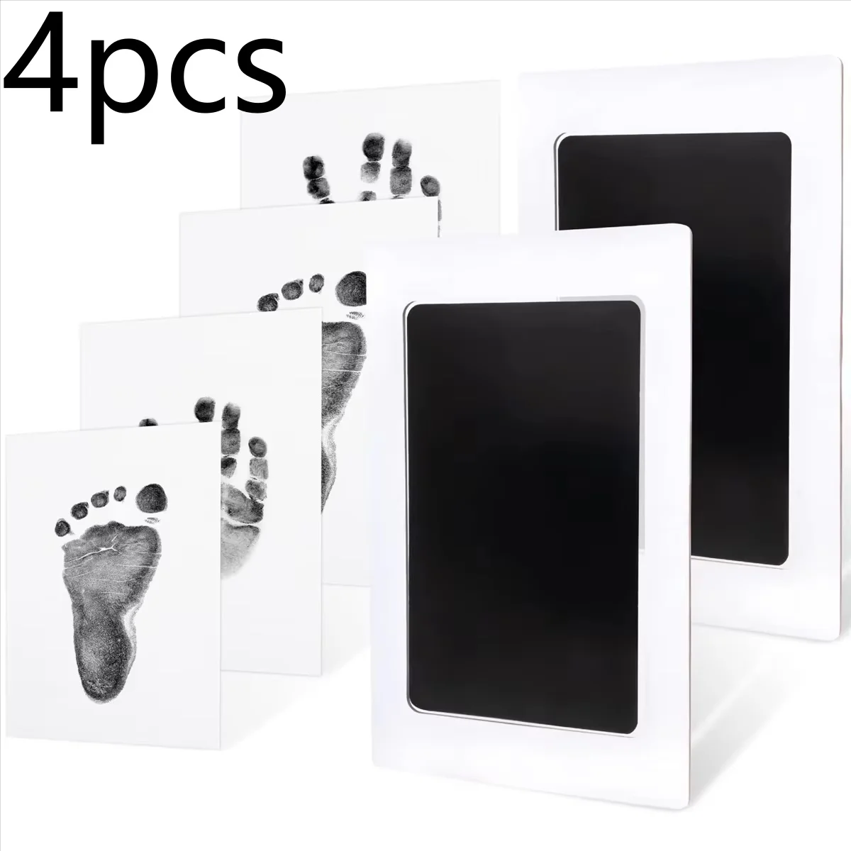 NONE 1–5 Stück Baby-Handabdruck-Fußabdrücke, leicht waschfrei, tintenlose Pads, sicher, ungiftig, ohne Touch, für Haustiere, Katzen, Hunde, Pfoten, Nase, Souvenirs, Geschenke 4