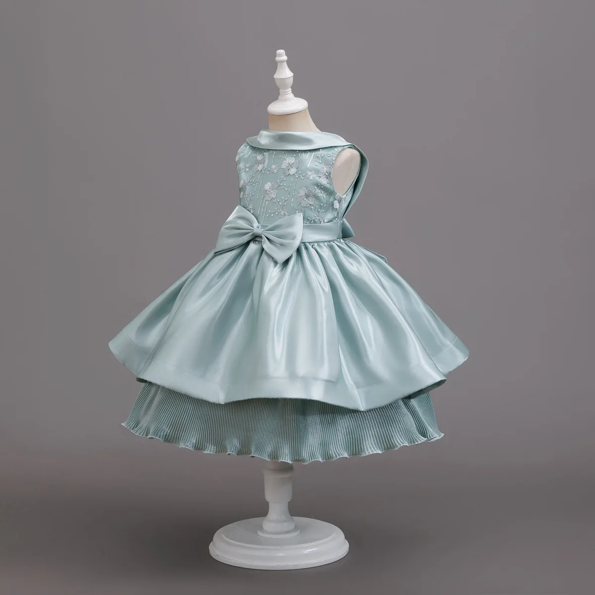 HETISO Elegant Girls Dress Appliques Flower Children's Party Ball Gown Kids Wedding Princess Birthday Costume 2-10 Years