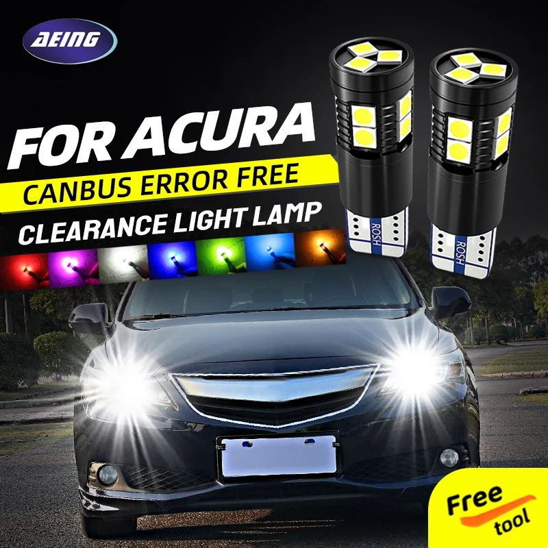 

2pcs T10 W5W LED Clearance Parking Side Marker Lights Bulbs 194 168 2825 Canbus Error Free For Acura ILX XDM RDX RL RLX9 ZDX TL