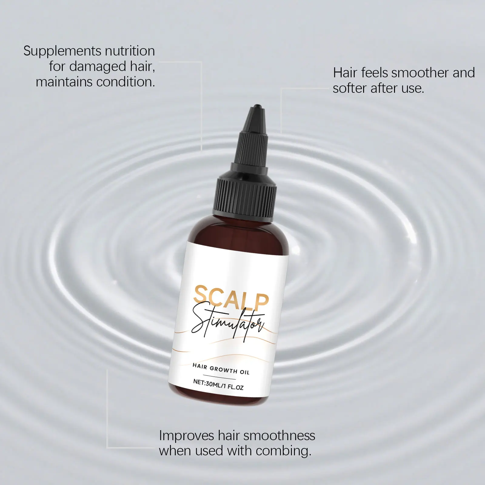 น้ำมันหอมระเหยบำรุงผม ซ่อมแซมผมอย่างล้ำลึก บำรุงหนังศีรษะ ส่งเสริมการเจริญเติบโตอย่างมีสุขภาพดี ลดการแตกหักของเส้นผม เซรั่มบำรุงผมให้นุ่มสลวย เปล่งประกาย