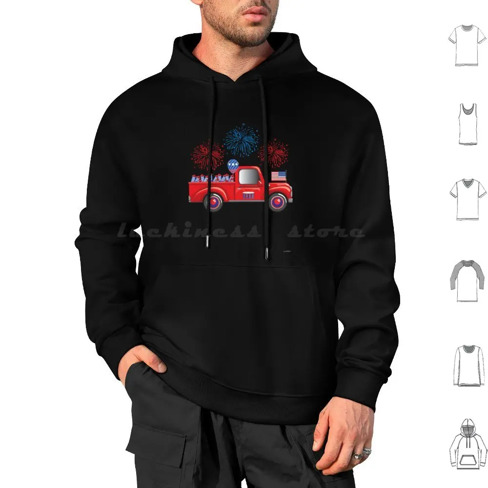 4th Of July Rockets Red Glare Day Parade Hoodies Long Sleeve July 4th Day American Red Flag Patriotic Usa Women Rockets