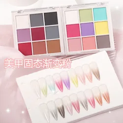 1pcs 9color Nail Solid Pigment Magic Mirror Nail Art Holographic Gradient Palette Paint Draw Chrome Pigment Powder Nail Palette
