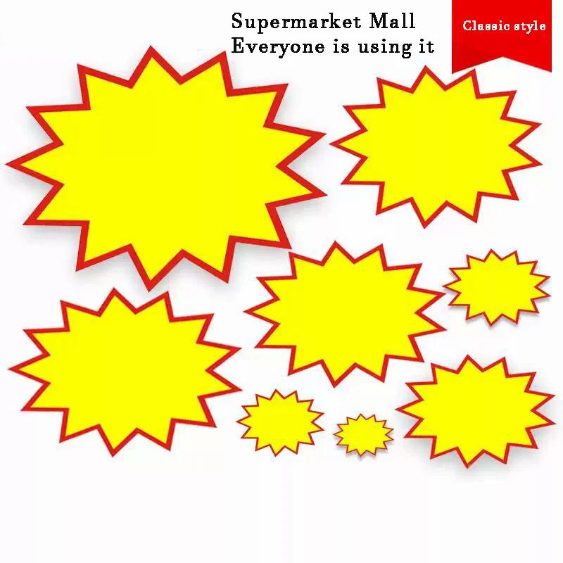 Large Explosive Pop Advertising Paper Handwritten Price Tags Supermarket Special Offer Tags Stickers Party Stickers Tags