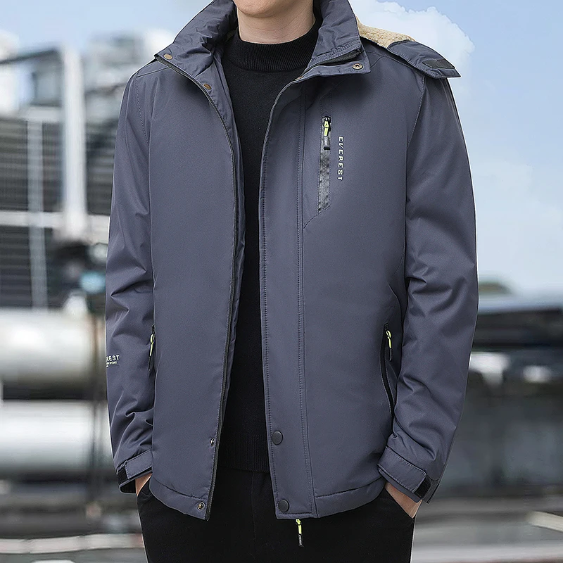 Männer Puffer Jacken neue Winter einfarbig lose warme dicke Mäntel Herren Parka Streetwear Jaquetas Masculina de Inverno