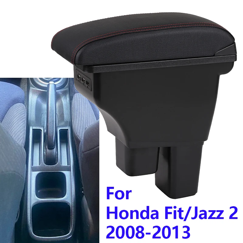 

Для Honda Fit 2, подлокотник для Honda Jazz Fit 2008-2013, органайзер для хранения центральной консоли, аксессуары для салона автомобиля