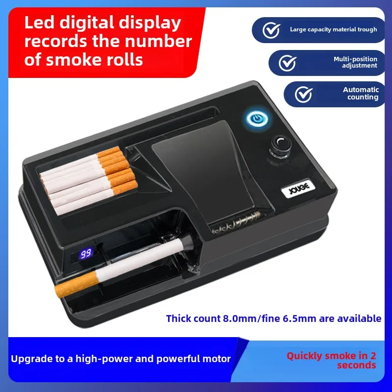 6.5/8mm Tube Electric Cigarette Rolling Machine Infrared Sensing Injector Tobacco Filling Auto Cigarette Maker Smoking Accessory