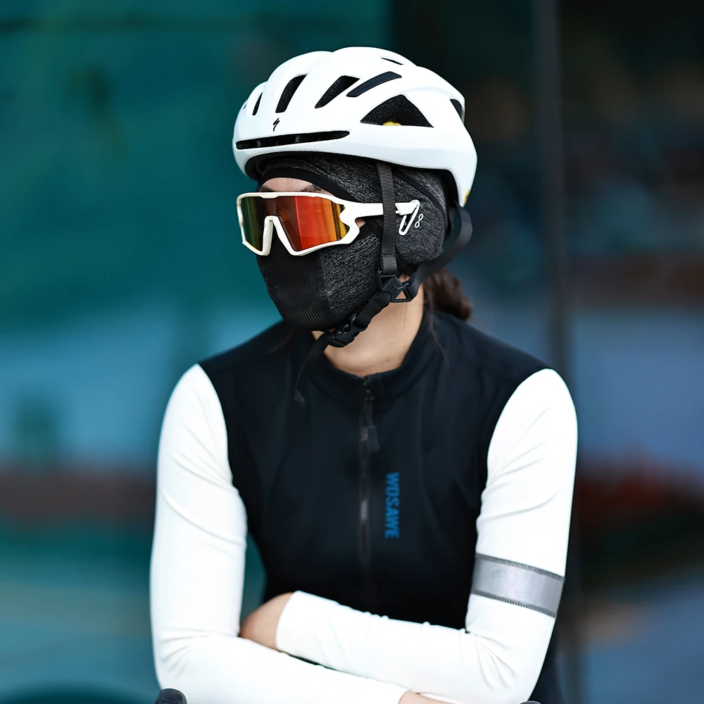 Wosawe forro de capacete esportivo, chapéu de seda gelo, respirável, à prova de vento, balaclava esportiva, verão, motocross, máscara facial, boné de ciclismo