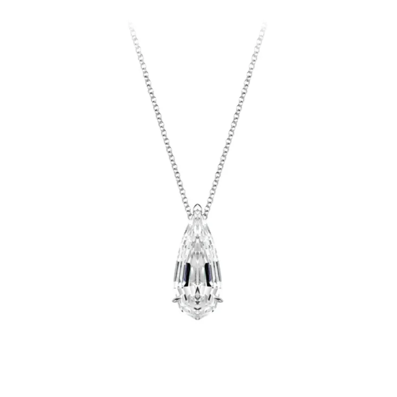 Bellux Pandent Chain 925 Silver Synthetic Zircon Necklace 25 Carat White Drop Diamond Fashion and Simple Daily Necklaces