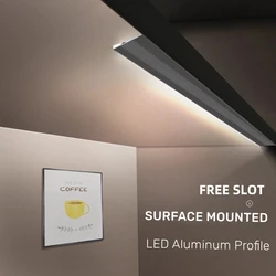 Ultra-thin LED Cabinet Strip Light Surface Mounted 45 Degree Oblique Lighting Aluminum Profile Wardrobe Layer Edge Shelf 7mm