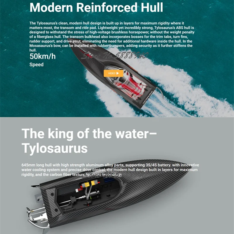 Super Large Scale Remote Control Speed Boat 70KM/H 2.4G 200M Brushless Motor 120A Independent Electrical Adjustment RC Boat Toy