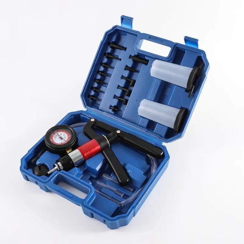 

23 шт. ручной вакуумный насос тестер комплект для прокачки тормозов тормозная система инструменты для прокачки с адаптерами и 2 резервуарами автомобильные