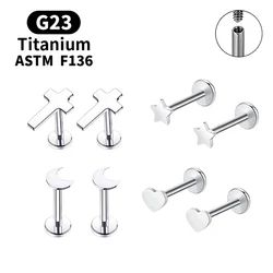 1Pair Stud Earrings G23 Piercing Titanium Grade Implante Sexy Body Jewelry Accessories for Women