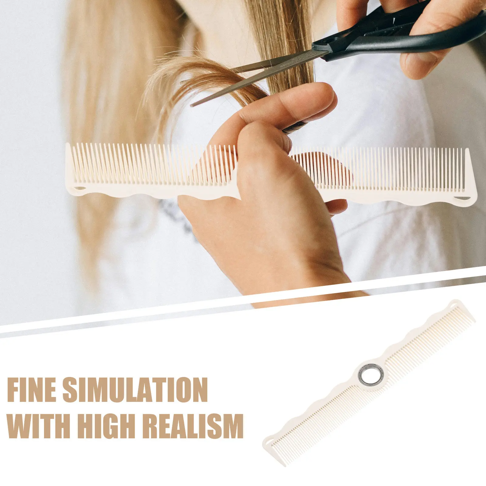 Fine Wide Tooth Rotatable Hair Cutting Comb Rotating Pin Comb Finger Ring Barber Styling Brush Ergonomic Hairdresser Tool Men