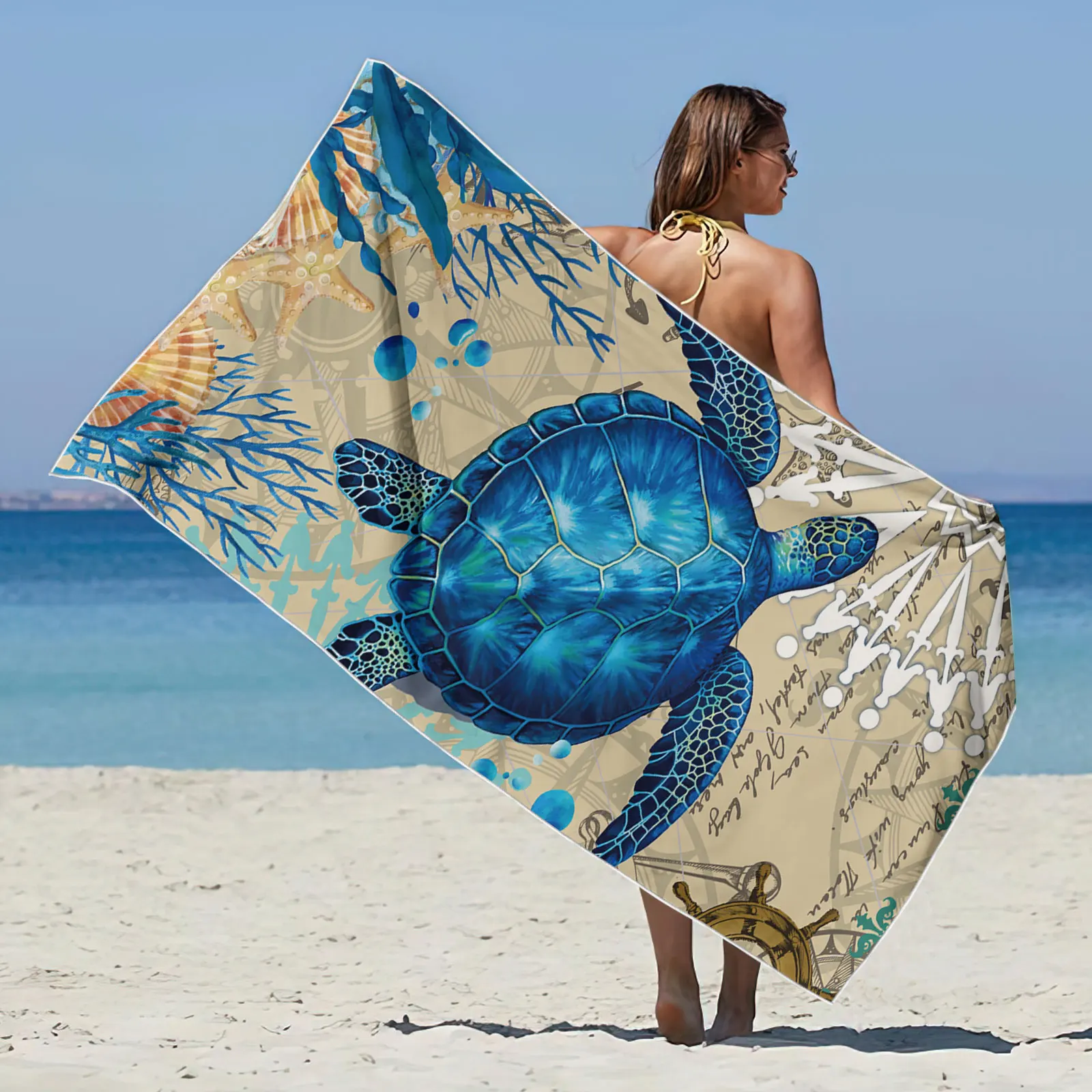 Water absorbent quick drying beach towel Sun shawl Yoga towel Swimming running quick drying towel Super light and thin