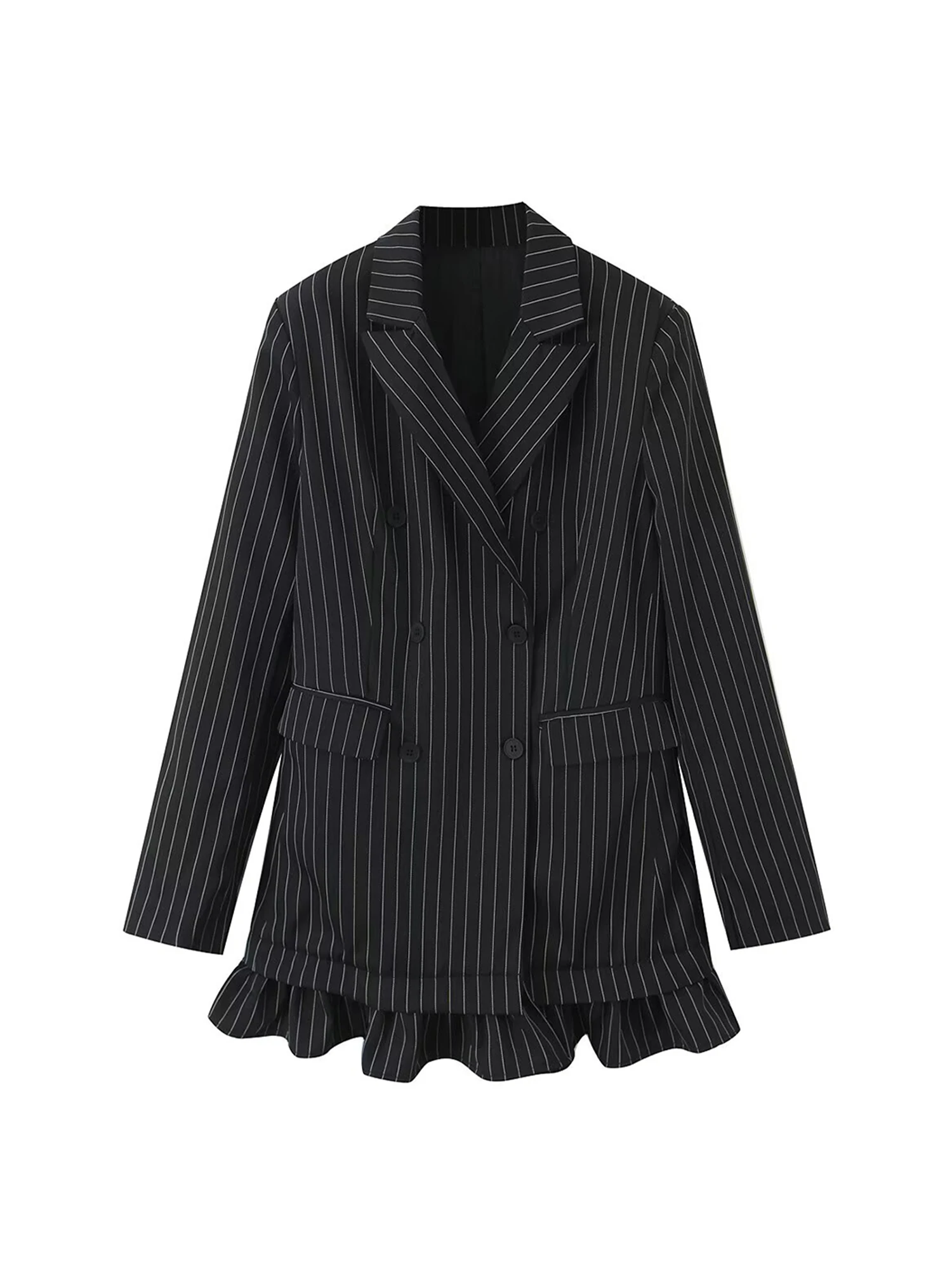 

Женский черный готический полосатый пиджак, винтажная верхняя одежда, Harajuku Y2k, однобортный костюм 2000-х годов с длинными рукавами, пальто, одежда 2025