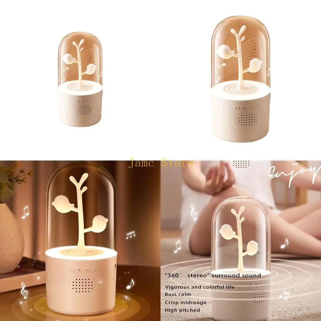 LX0B Creative Night Light Bluetooth-Compatible Speakers Button Control Bedside