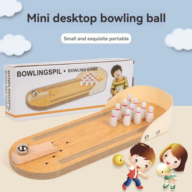 Educational Wooden Mini Bowling Toy – Fun Parent-Child Interactive Game for Preschoolers, Promotes Motor Skills & Focus