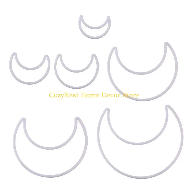 92MF Dream Catcher Making Supplies White Plastic Moon Pattern Home Decoration