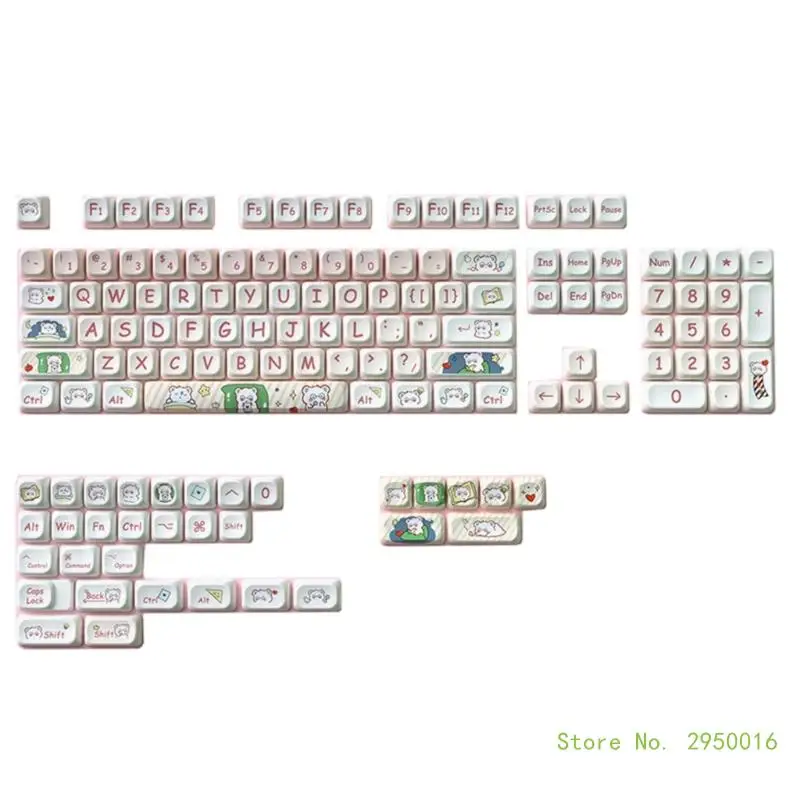 137Keys/set MOT Glasses Panda Keycap PBT Dye Sublimations KeyCaps 6.25U For Mechanical Keyboards DIY 61 64 84