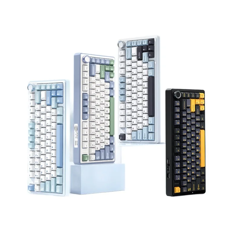 

Three-mode mechanical keyboard structure full-key hot-swappable blue
