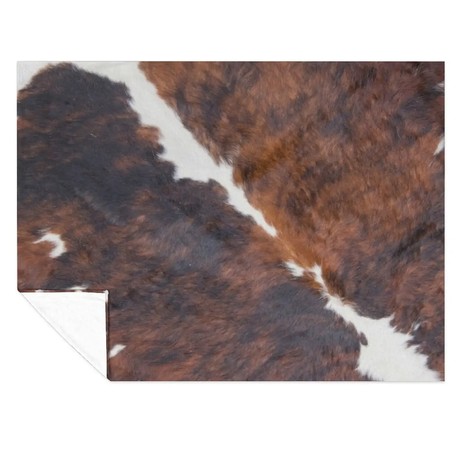 

Brown Cowhide, Cow Skin Print Pattern, Modern Cowhide Faux Leather Throw Blanket Loose for babies Furrys sofa bed Blankets