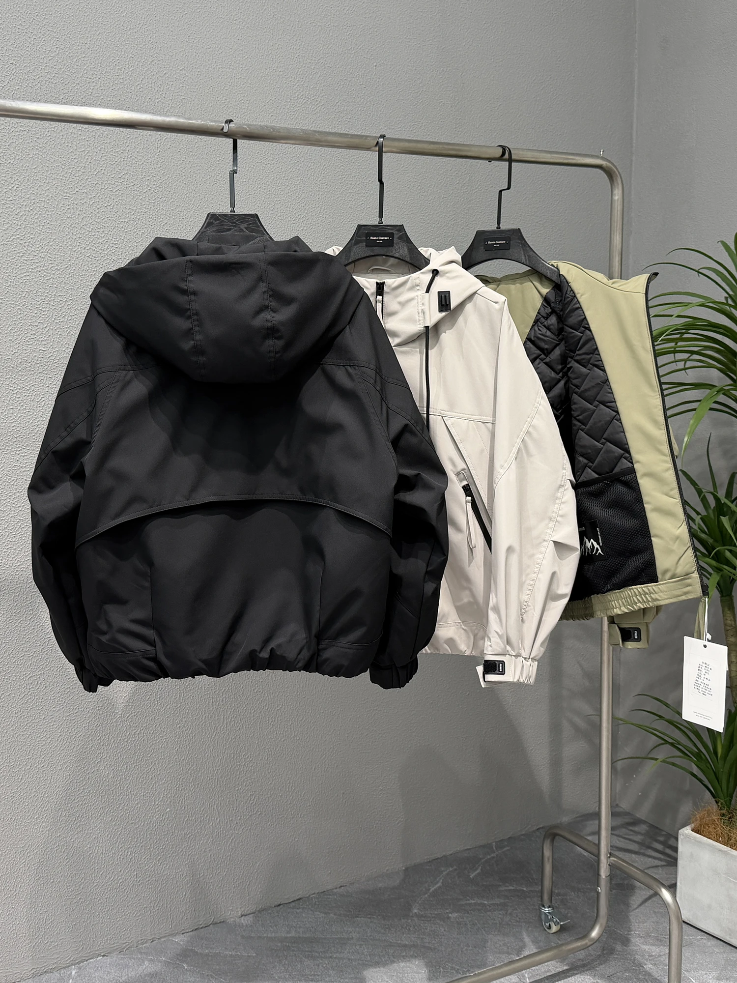 

Bla Hooded Thiened Cotton Jaet Men's Loose Sle ort Ins Jaet Outerwear Autumn Winter New Arrival Trendy Brand