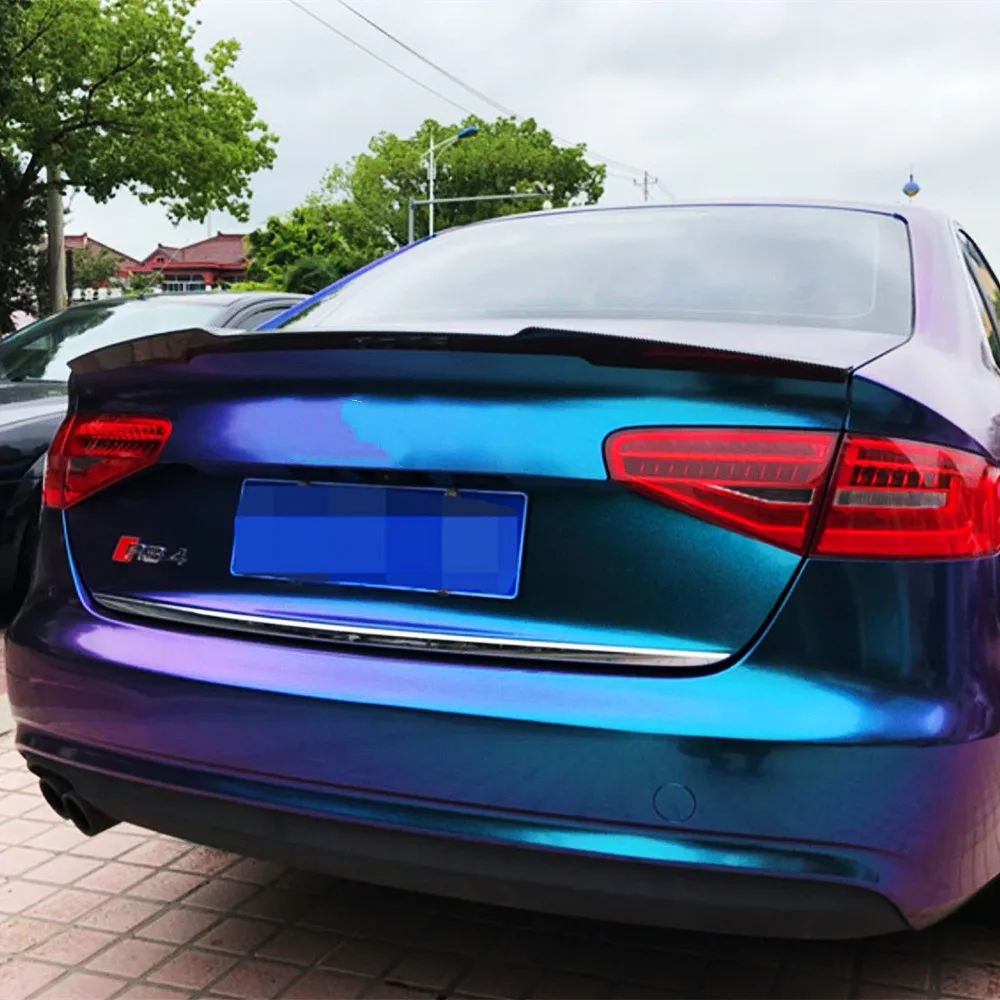 For Audi A4 B8 B8.5 2009 10 11 12 13 14 15 16 Bodykit Car Rear Trunk Lid Black Carbon Spoiler Wings Exterior Accessories Parts