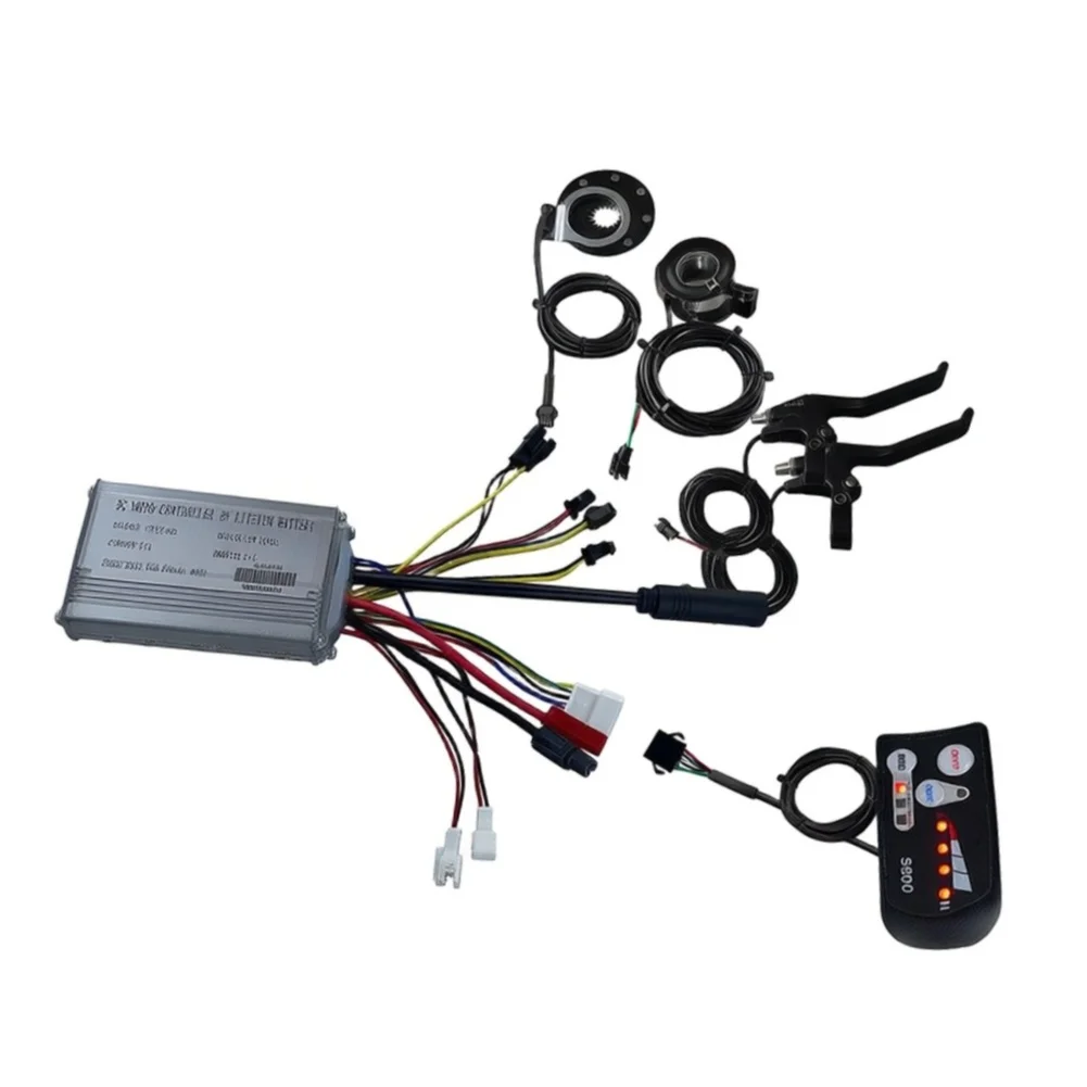 36V 48V E-bike Controller 250W 15A LED for s800 Display 8 Level PAS Throttle and Brake Lever Set for Ebike Retrofit Kits