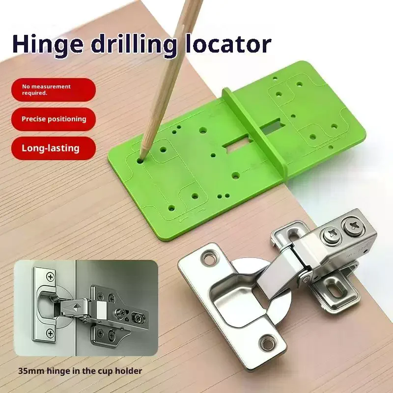 Hinge Hole Drilling Guide Jig - Cabinet Hinge Hole Locator Template Woodworking Positioning Tool view 3