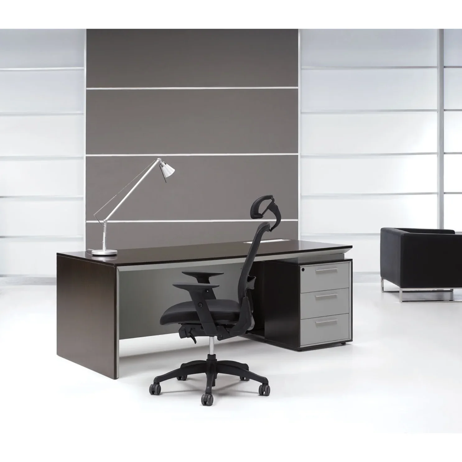 gs-High-End Modern Executive Office Desk for New Commercial Building Project Luxurious Smart Veneer General Manager Boss Table