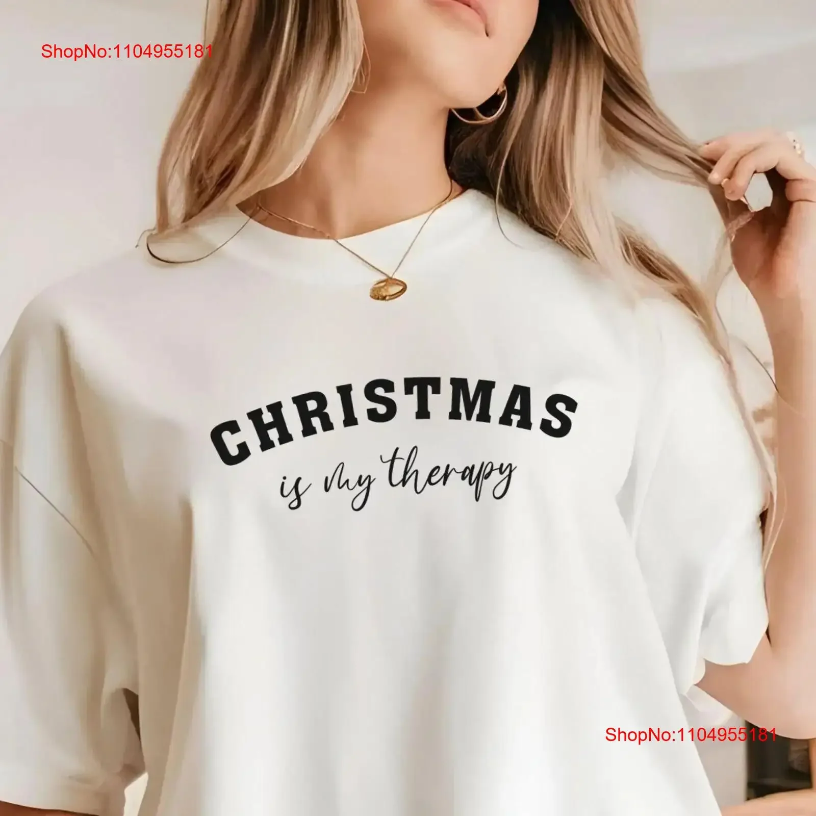 

Christmas is my Therapy for Family man Dad Mom T Shirt 2024 Santa vintage Washed Casual streetwear Stretched Slightly graphic