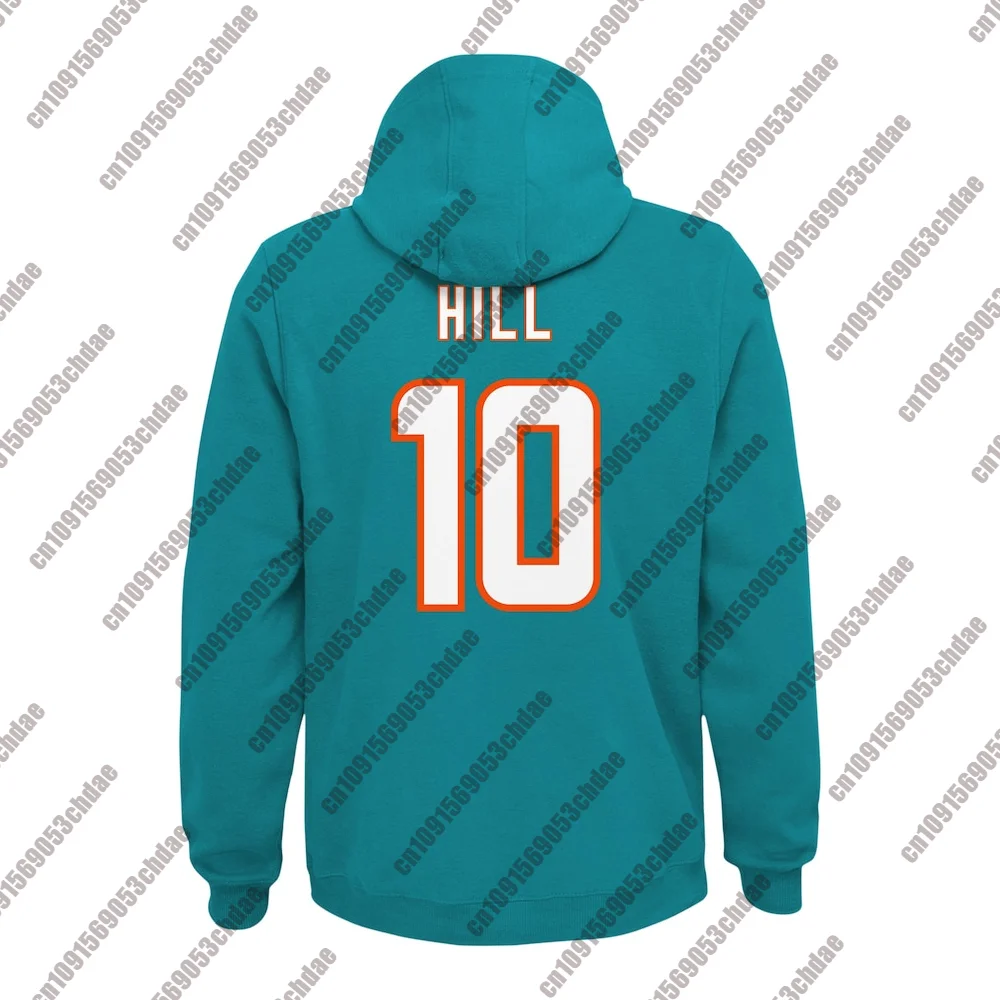 Męska bluza z kapturem Dolphins Tyreek Hill Blue Rugby Popularna bluza do rugby dla dorosłych i młodzieży dla dzieci Street Sport Unisex