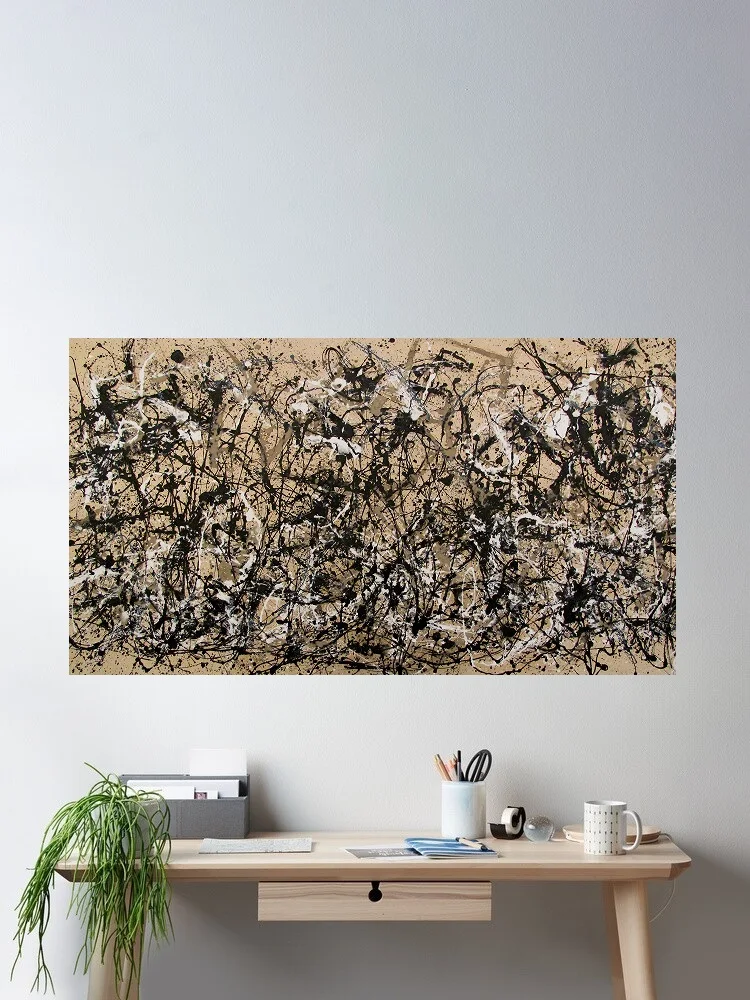 Jackson Pollock, Autumn Rhythm (No. 30), 1950, Art Print Canvas Poster, Living Room Decor, Home Wall Picture